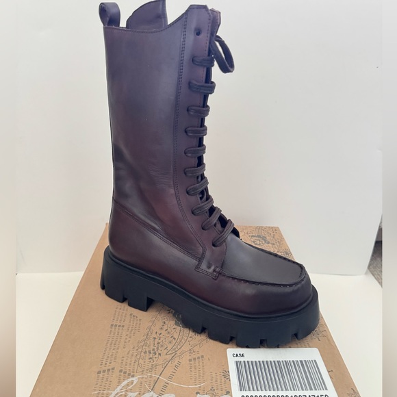 Brand New Free People June Lug Lace-Up Leather Boots - Picture 7 of 8